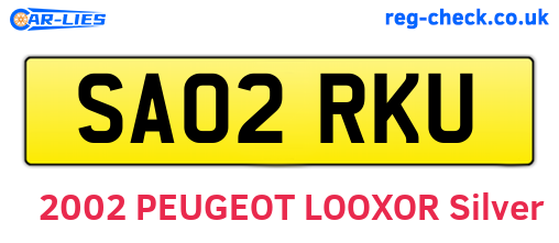 SA02RKU are the vehicle registration plates.