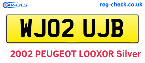 WJ02UJB are the vehicle registration plates.