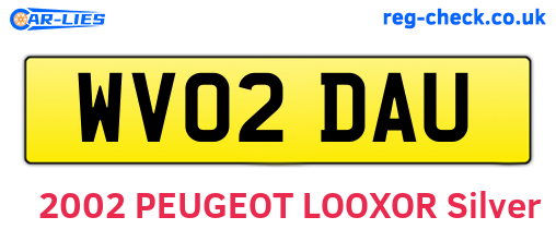 WV02DAU are the vehicle registration plates.