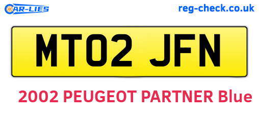 MT02JFN are the vehicle registration plates.