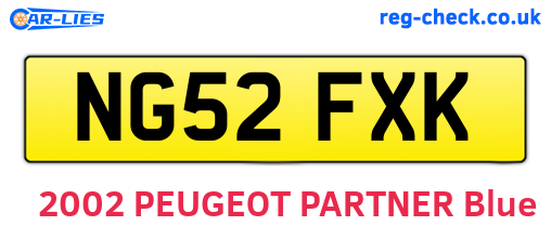 NG52FXK are the vehicle registration plates.