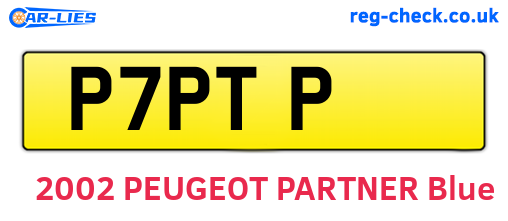 P7PTP are the vehicle registration plates.