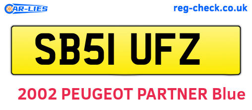 SB51UFZ are the vehicle registration plates.