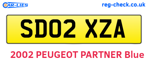 SD02XZA are the vehicle registration plates.