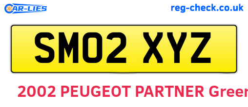 SM02XYZ are the vehicle registration plates.
