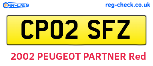 CP02SFZ are the vehicle registration plates.