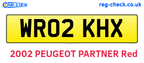 WR02KHX are the vehicle registration plates.