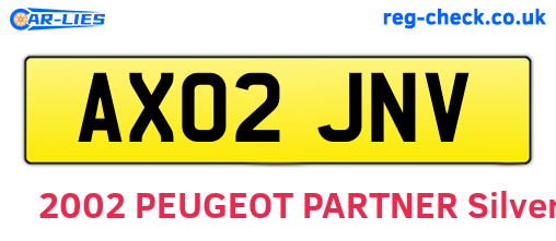 AX02JNV are the vehicle registration plates.