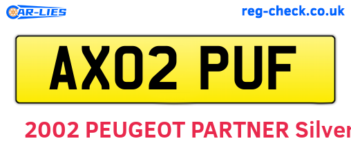 AX02PUF are the vehicle registration plates.