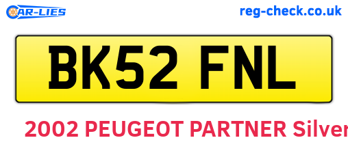 BK52FNL are the vehicle registration plates.