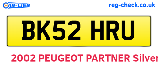 BK52HRU are the vehicle registration plates.