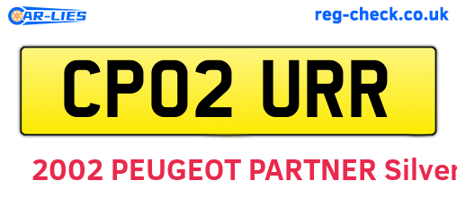 CP02URR are the vehicle registration plates.