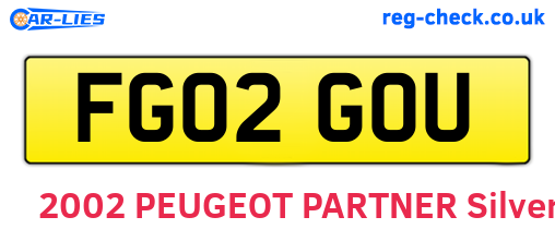FG02GOU are the vehicle registration plates.
