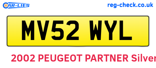 MV52WYL are the vehicle registration plates.