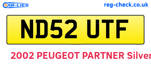 ND52UTF are the vehicle registration plates.