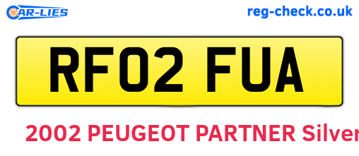 RF02FUA are the vehicle registration plates.