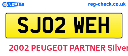 SJ02WEH are the vehicle registration plates.