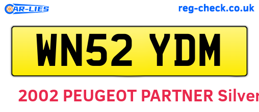 WN52YDM are the vehicle registration plates.