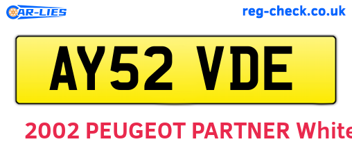 AY52VDE are the vehicle registration plates.