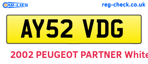 AY52VDG are the vehicle registration plates.