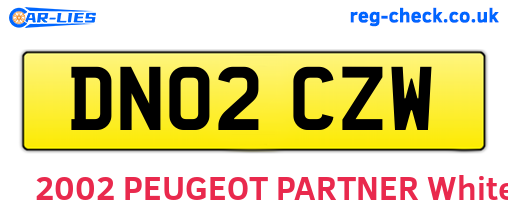 DN02CZW are the vehicle registration plates.