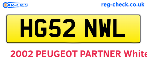 HG52NWL are the vehicle registration plates.