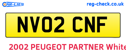 NV02CNF are the vehicle registration plates.