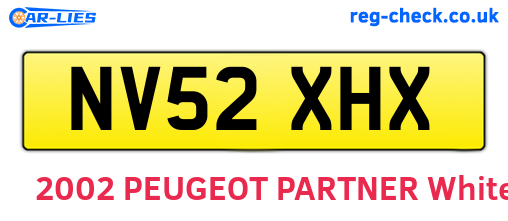 NV52XHX are the vehicle registration plates.
