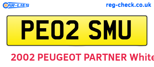 PE02SMU are the vehicle registration plates.