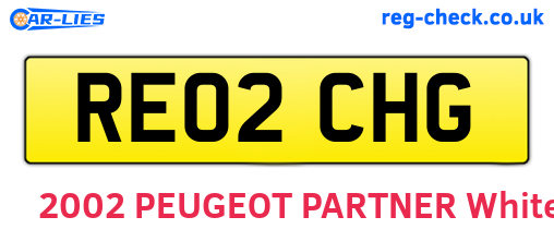 RE02CHG are the vehicle registration plates.
