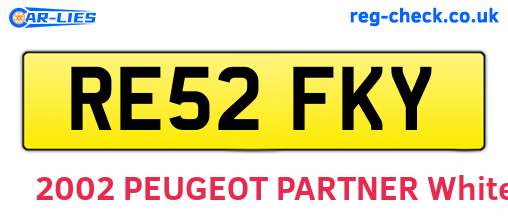 RE52FKY are the vehicle registration plates.