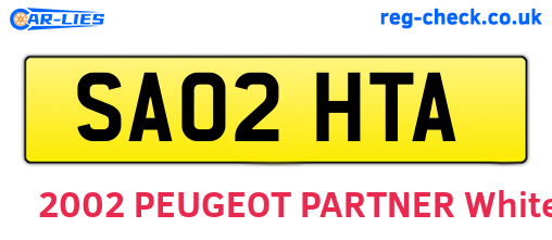 SA02HTA are the vehicle registration plates.