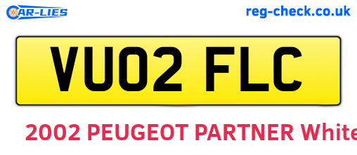 VU02FLC are the vehicle registration plates.