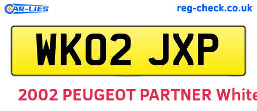WK02JXP are the vehicle registration plates.
