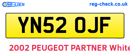 YN52OJF are the vehicle registration plates.