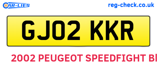 GJ02KKR are the vehicle registration plates.