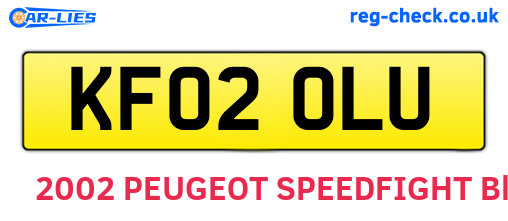 KF02OLU are the vehicle registration plates.