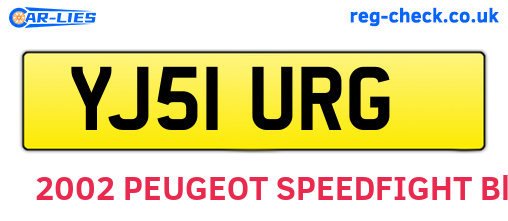 YJ51URG are the vehicle registration plates.