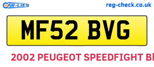 MF52BVG are the vehicle registration plates.