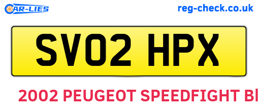 SV02HPX are the vehicle registration plates.