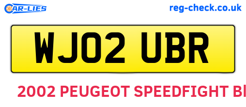 WJ02UBR are the vehicle registration plates.