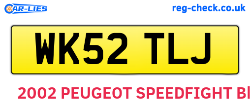 WK52TLJ are the vehicle registration plates.