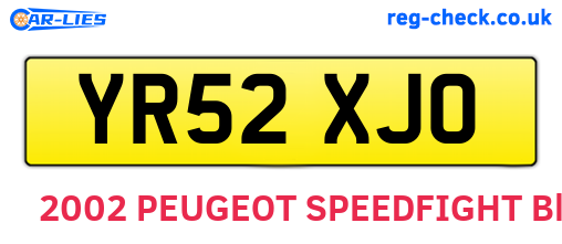 YR52XJO are the vehicle registration plates.