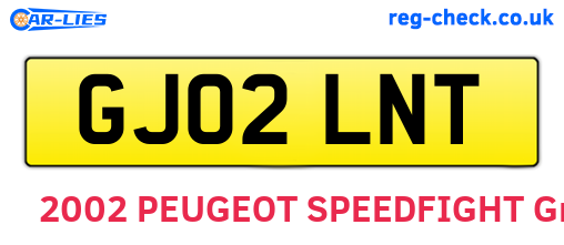 GJ02LNT are the vehicle registration plates.