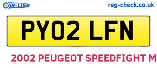 PY02LFN are the vehicle registration plates.