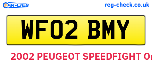 WF02BMY are the vehicle registration plates.
