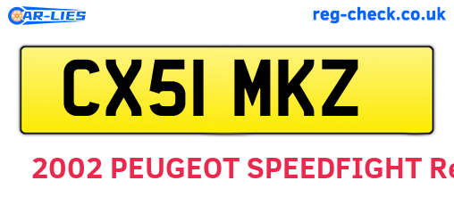 CX51MKZ are the vehicle registration plates.