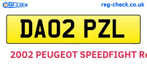 DA02PZL are the vehicle registration plates.