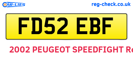 FD52EBF are the vehicle registration plates.