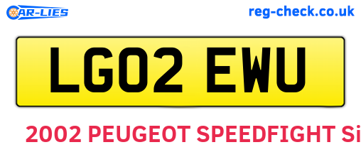 LG02EWU are the vehicle registration plates.